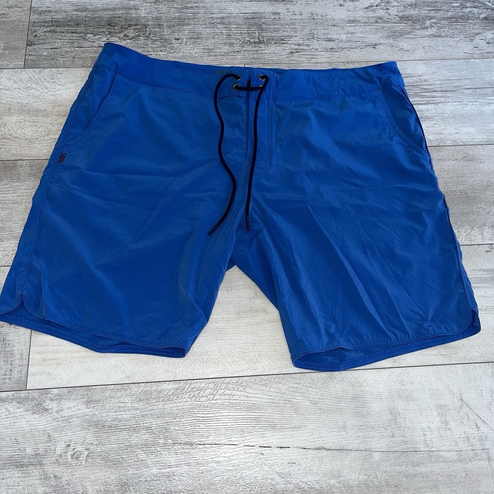 RHONE Tech Board Shorts Swim Trunks Men 40 Blue Nylon Blend 9" Inseam Drawstring